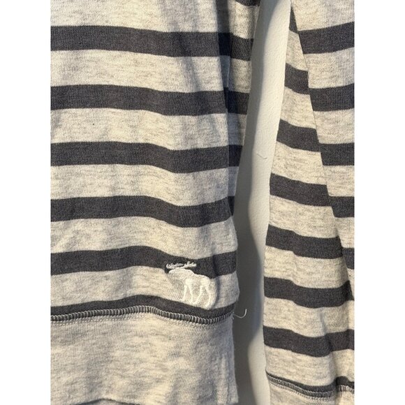 VTG Abercrombie & Fitch XS Gray Long Sleeve Striped Raglan Sweatshirt Y2K Casual - Picture 5 of 7